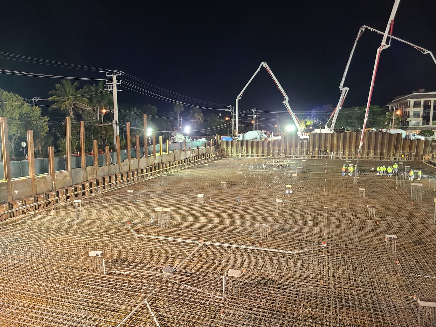 Construction site — nighttime pour